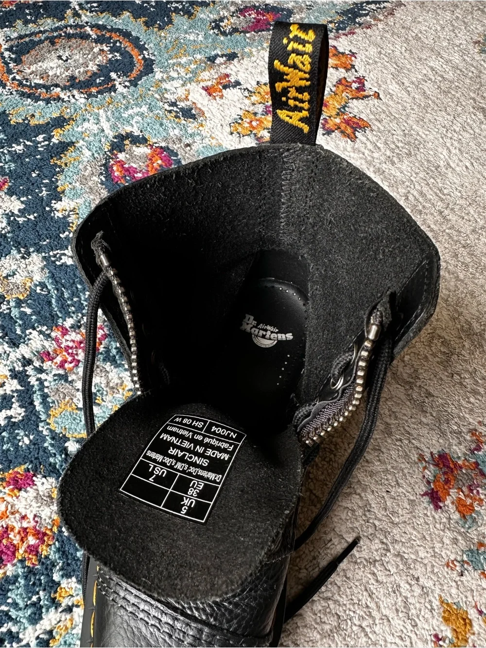 Dr. Martens | Docs SINCLAIR Leather Platform Zip + Lace Up Boots in Black - Picture 12 of 13